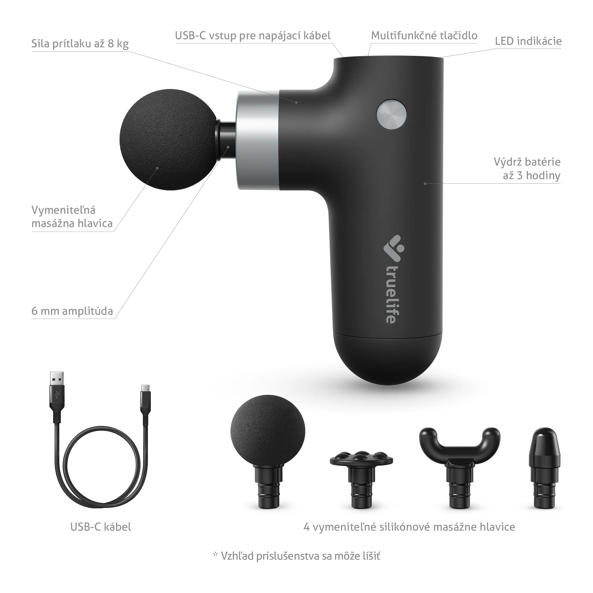 TrueLife RelaxGun G3 1x1 ks, masážna pištoľ