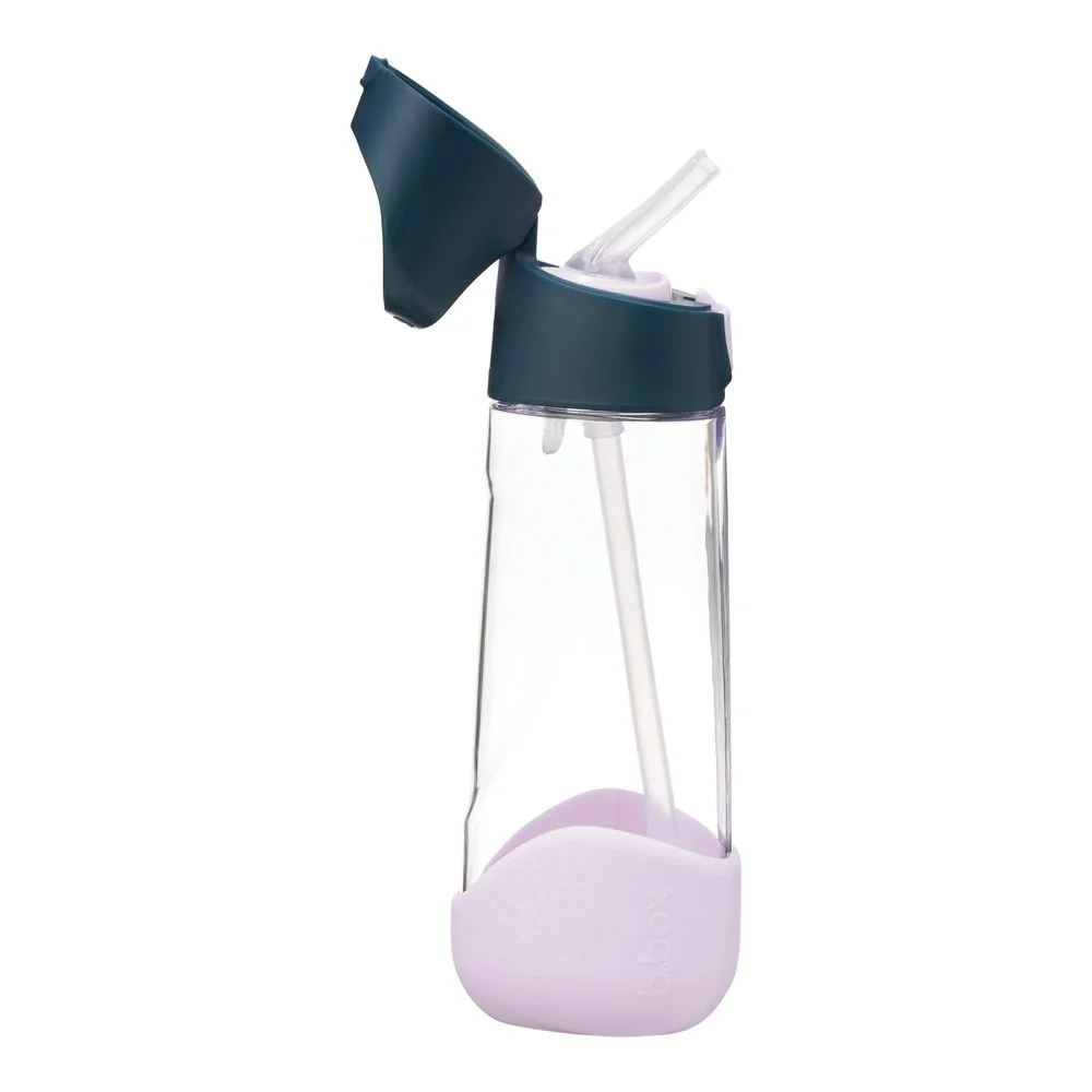 Fľaša na pitie so slamkou 600 ml indigo/ružová