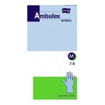 Ambulex rukavice NITRYLOVÉ 1×100 ks, veľ. M, modré, nesterilné, nepúdrované