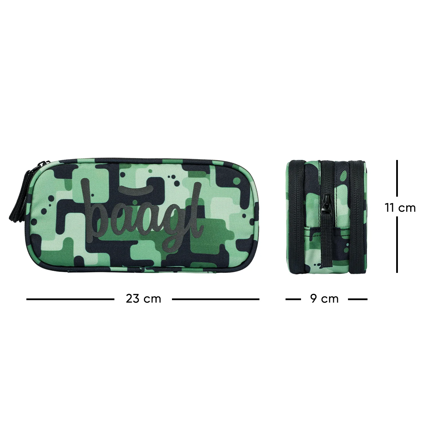 Baagl študentský peračník Etui Green Zelený, jednochlopňový