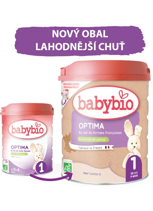 BABYBIO Optima 1 počiatočné dojčenské bio mlieko s probiotikami a prebiotikami 800 g 1×800 g, bio detská výživa