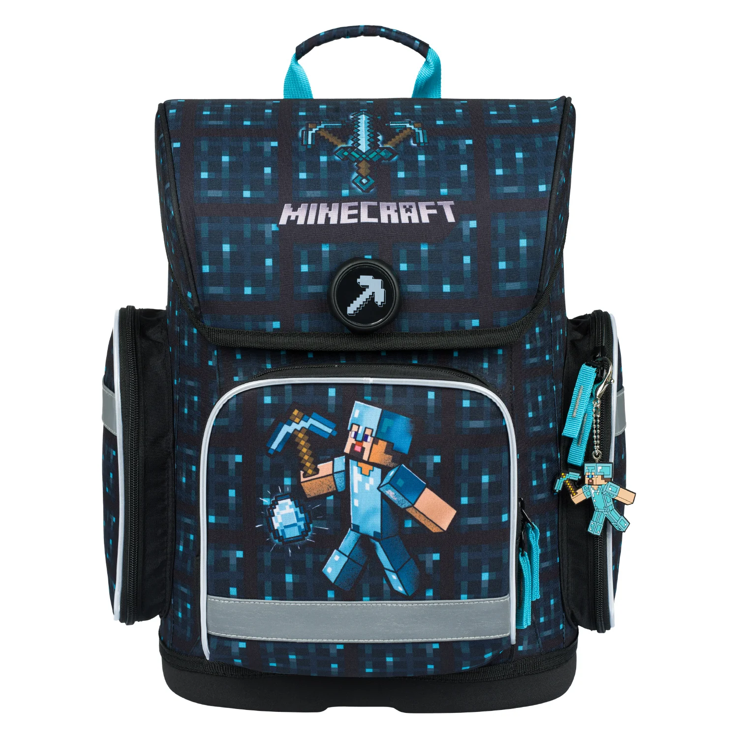 Baagl školská aktovka ERGO Minecraft Blue Axe modrá, ergonomická