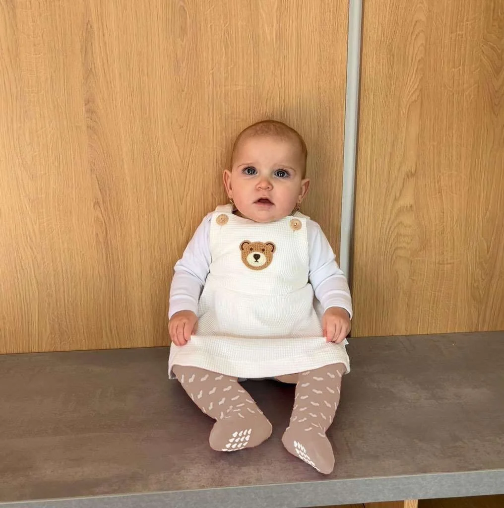 Dojčenská sukienka na traky New Baby Luxury clothing Laura biela 56
