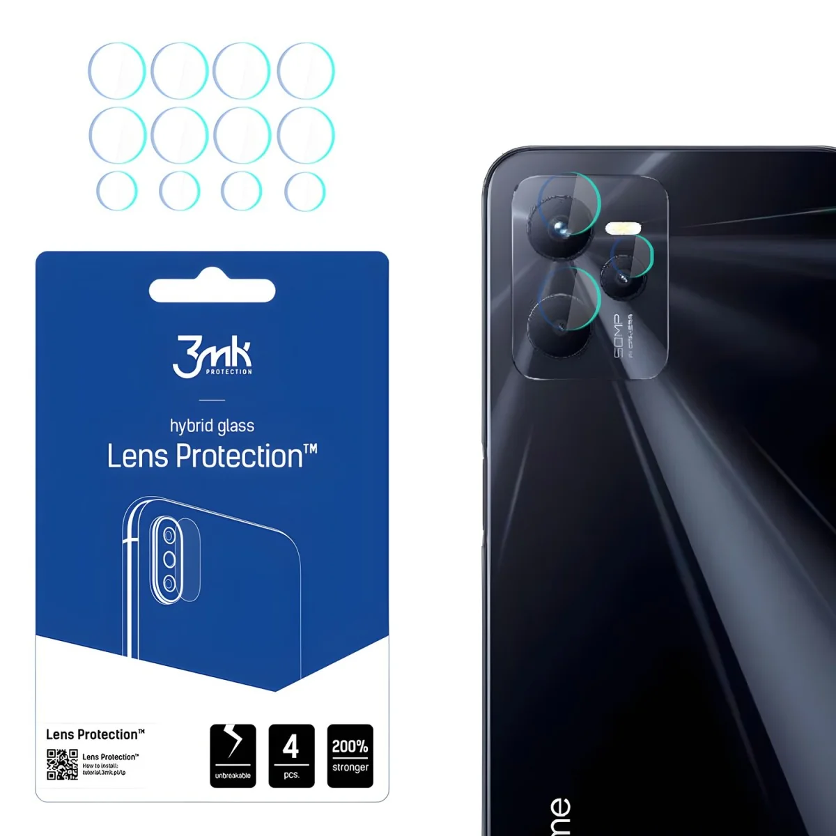 Sklo na kameru 3mk pre Realme C35