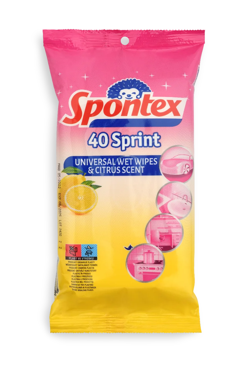 Spontex Sprint vlhčené obrúsky 1×40 ks, utierky