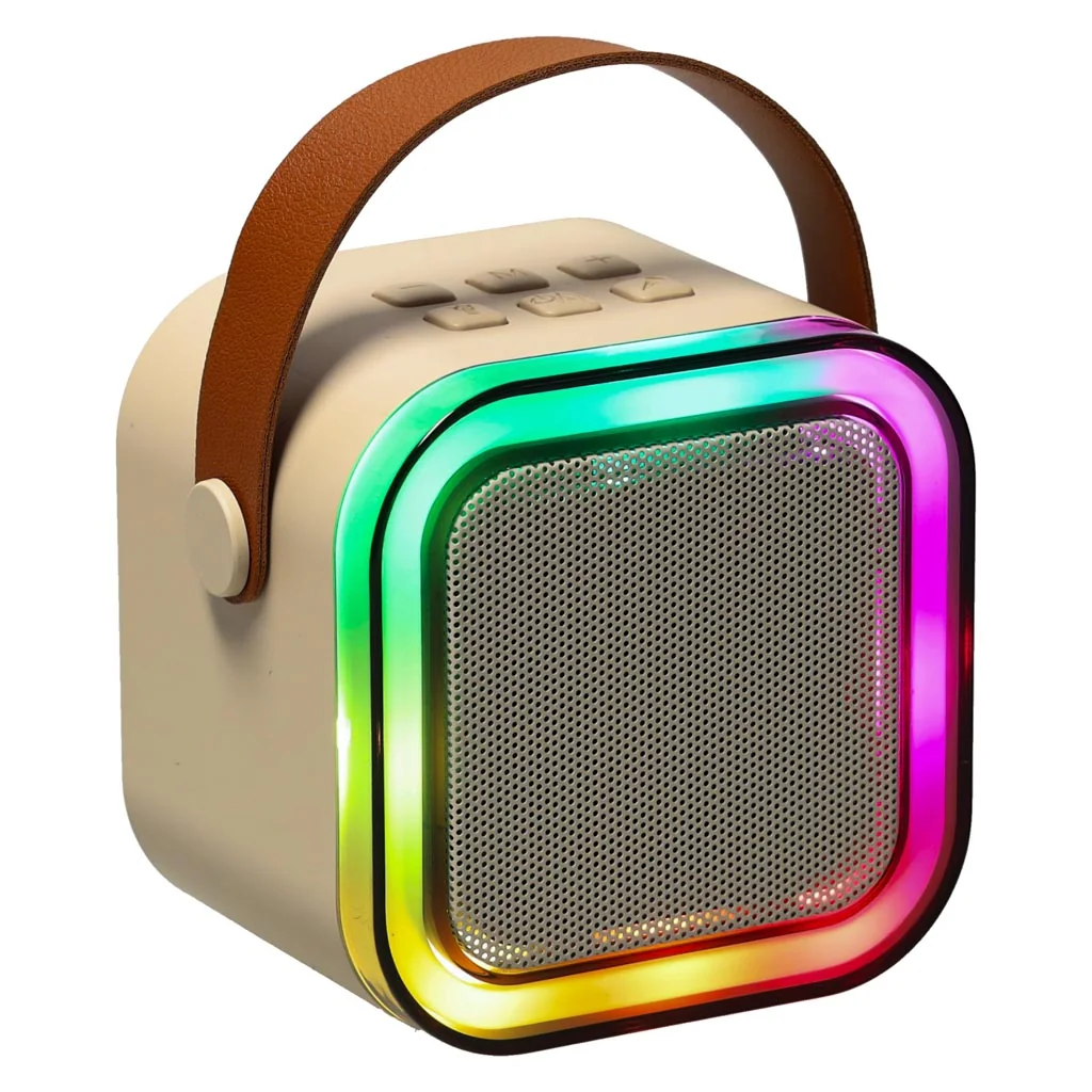 Prenosný karaoke reproduktor s mikrofónom Bluetooth, béžový