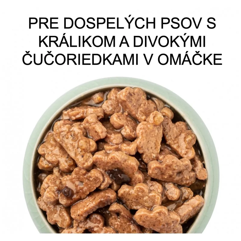 OPTIMEAL™. Superpremium Pre dospelých psov s králikom a divokými čučoriedkami v omáčke 100 g (9855)