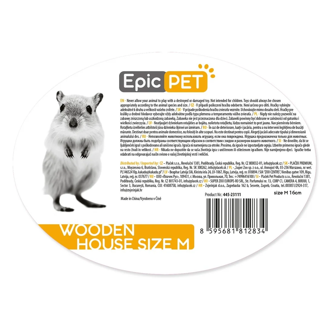 Domček Epic Pet drevený M 16cm