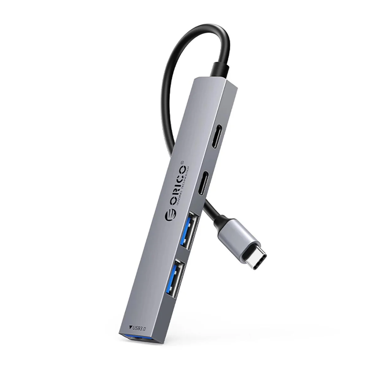 Orico YSB4-U2 HUB adaptér USB / USB-C - 2x USB2.0 / USB 3.0 / USB-C 2.0 / 1x USB-C, šedý 0 / 1x USB-C, šedý