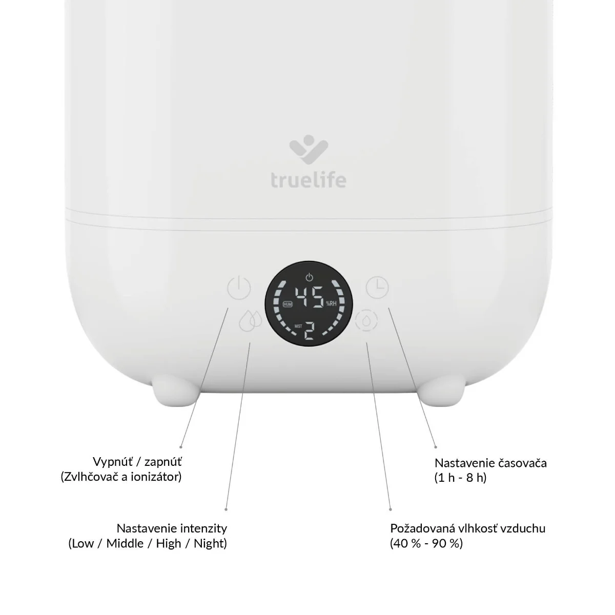 TrueLife AIR Humidifier H5 Touch 1×1 ks, zvlhčovač vzduchu