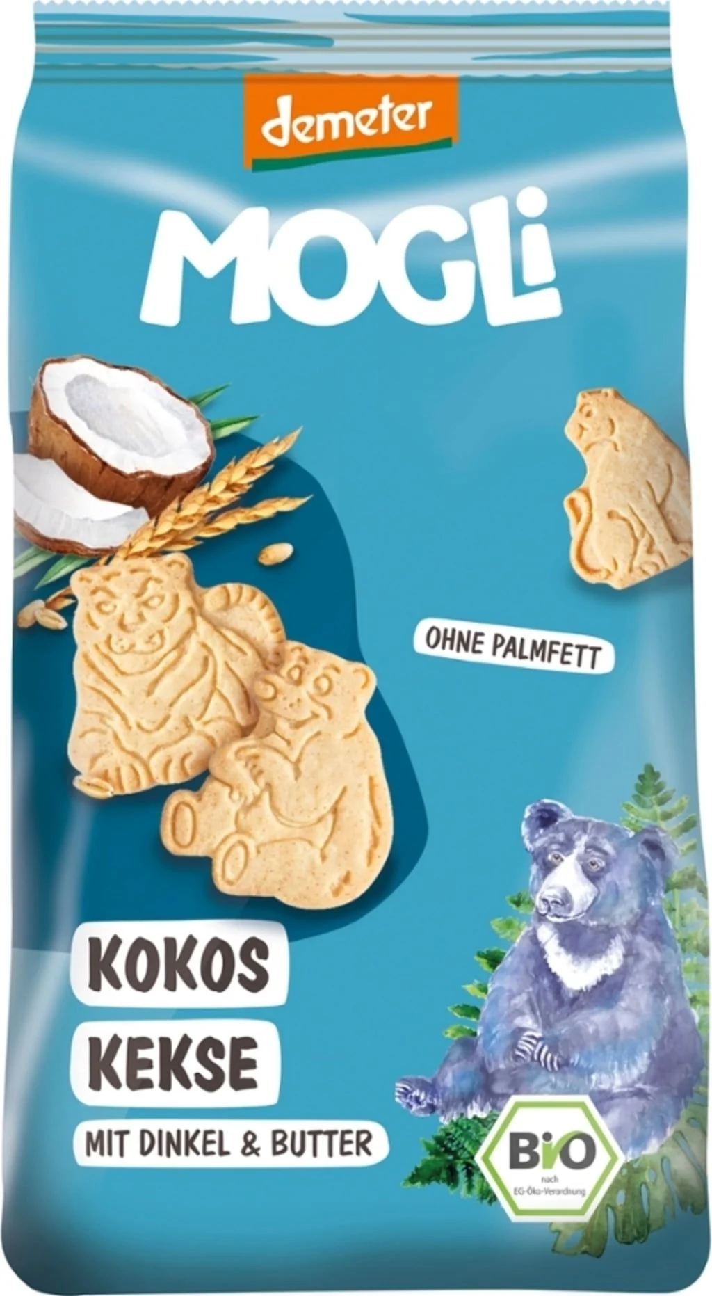 MOGLi bio kokosové sušienky s certifikáciou Demeter 1×125 g, kokosové sušienky