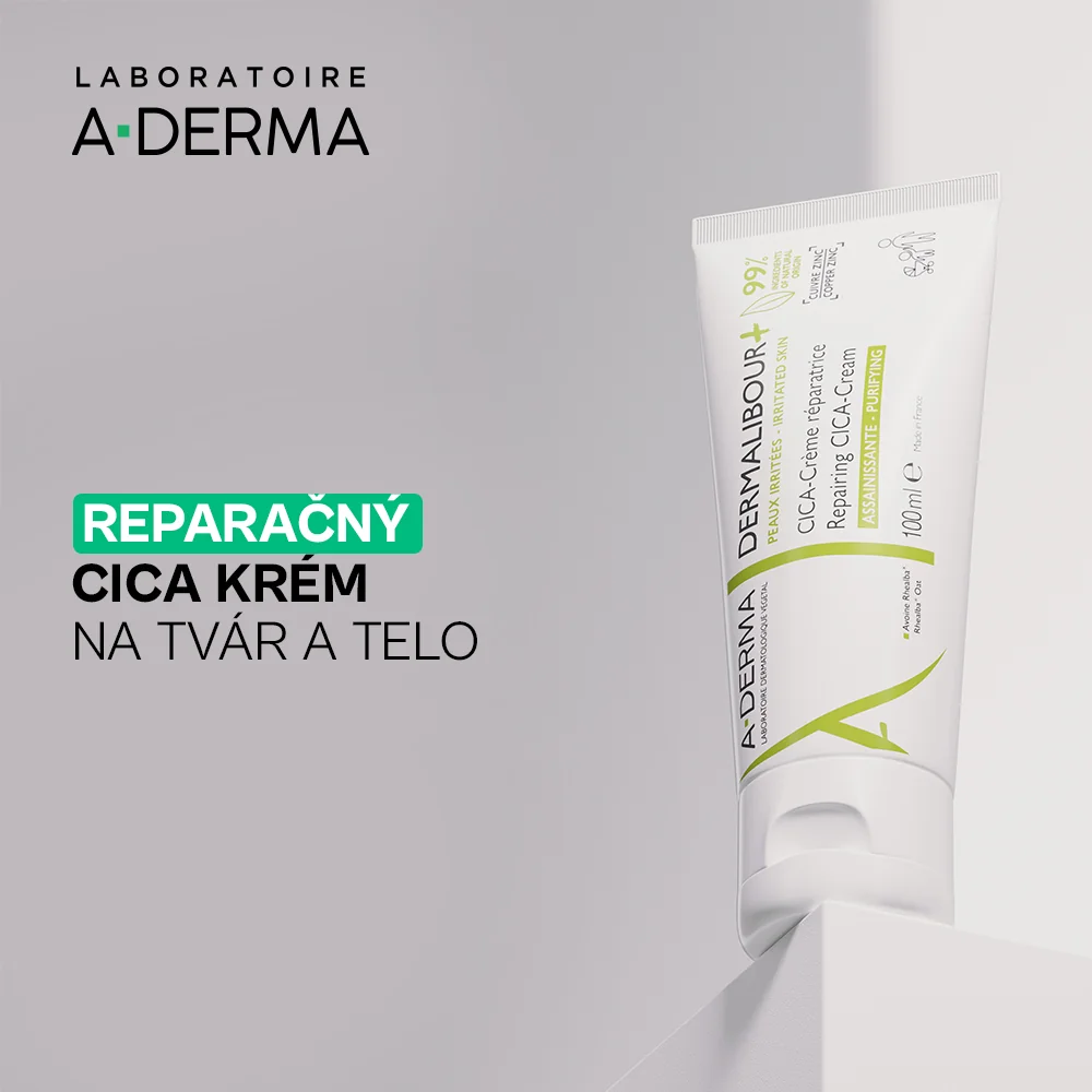 A-DERMA  Dermalibour+ Reparačný CICA-Krém 1×100 ml, pre podráždenú kožu