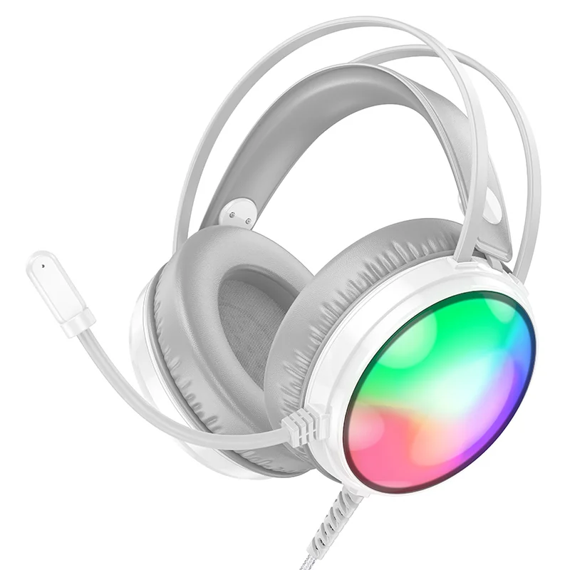 Borofone BO108 herné slúchadlá USB / 3.5mm jack, biele 