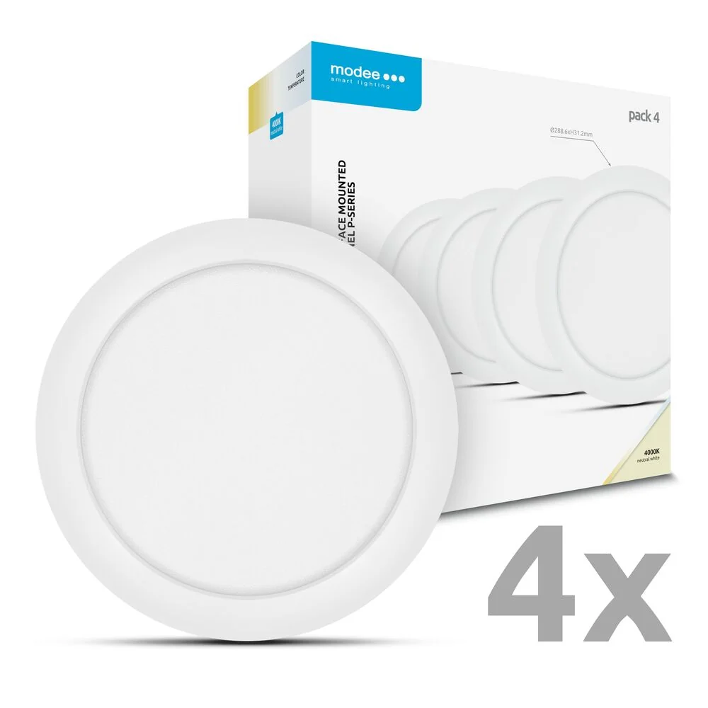 Modee LED stropný panel 24W 4000K biely 2640 lumenov 4ks