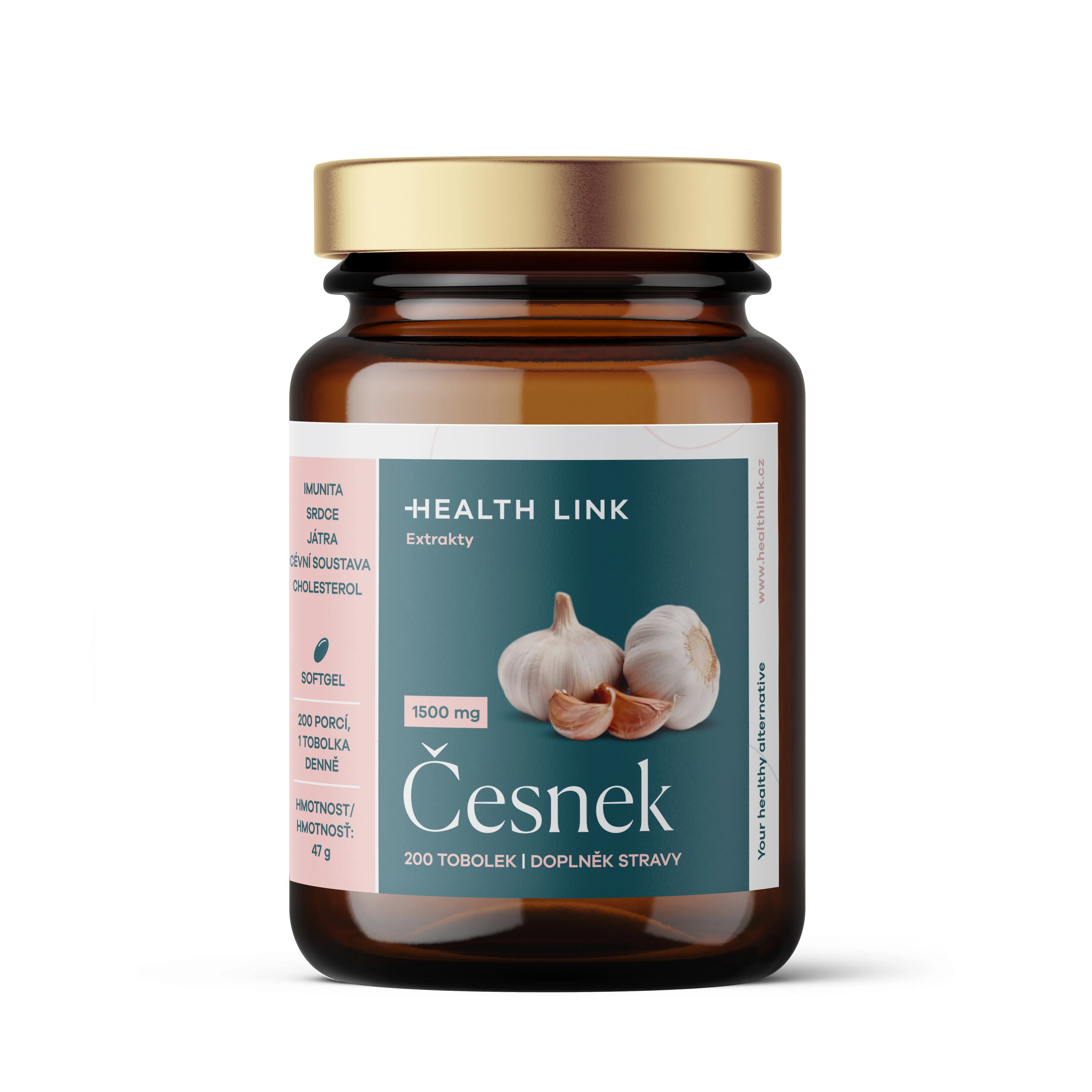 HEALTH LINK Česnek softgel extrakt 1500 mg 200 tbl