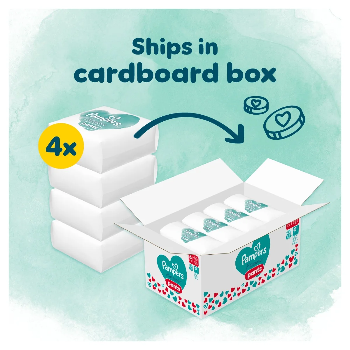 PAMPERS HARMONIE BABY PLIEN.NOHAV.V.6 15KG+ 132KS 1×132 ks, plienkové nohavičky vo veľkosti 6
