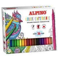 ALPINO 36 trojuholníkových farebných fixiek Color Experience
