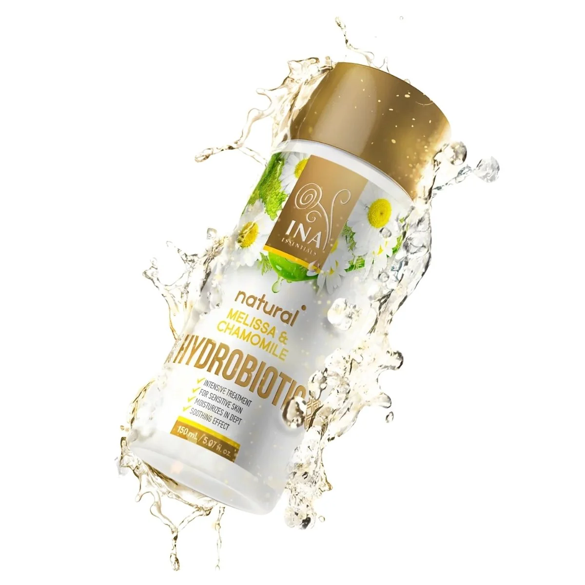 HYDROBIOTIC - harmanček, medovka & aloe - intenzívna upokojujúca starostlivosť pre citlivú pleť - 150 ml - INA Essentials