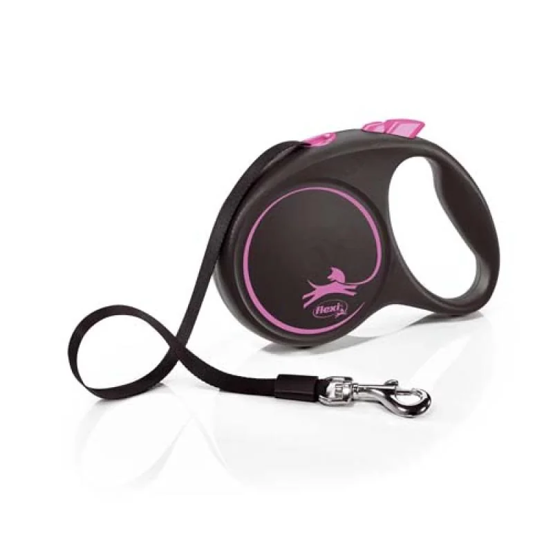 flexi Black Design L popruh 5m ružová do 50kg