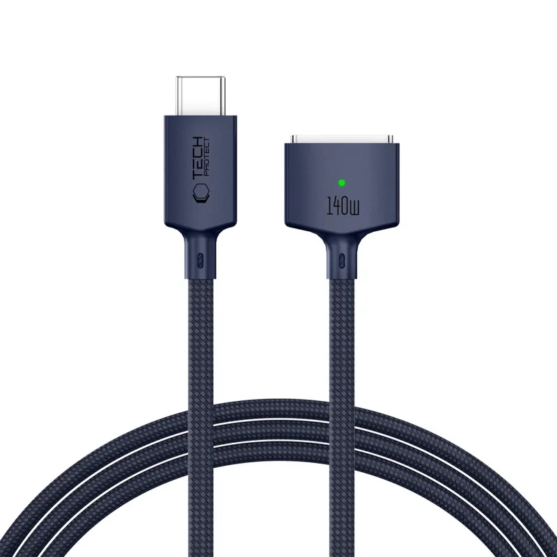 Tech-Protect MMC01 magnetický kábel na MacBook USB-C / MagSafe 3, 140W 2m, modrý