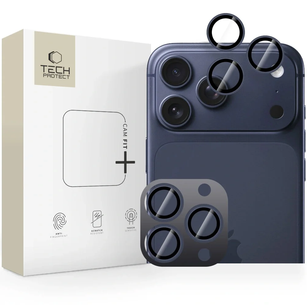 Tech-Protect CamRing Fit ochranné sklo na kameru na iPhone 14/15/16/17 Pro / Max, modré Pro / Max, modré