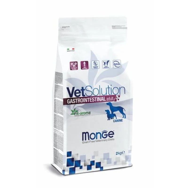 MONGE VetSolution Dog Gastrointestinal Adult 2kg diétne suché krmivo pre dospelých psov na zníženie akútnych porúch črevného vstrebávania