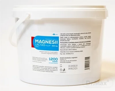 VULM MAGNESII LACTAS 500mg TBL 1×1200 tbl, liek s obsahom horčíka