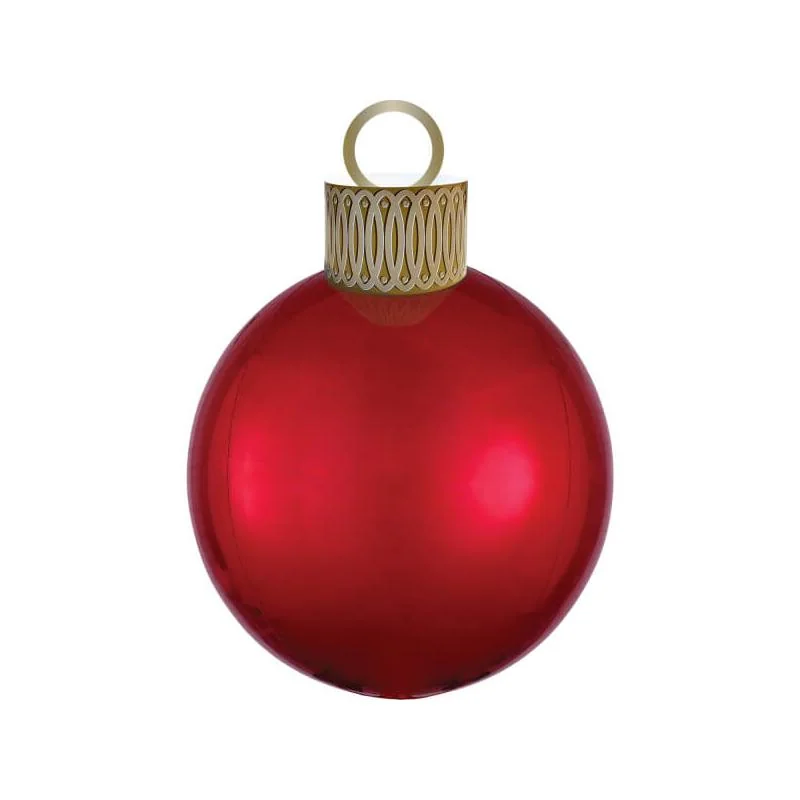 Amscan Fóliový balón Vianočná guľa červená 38x50cm