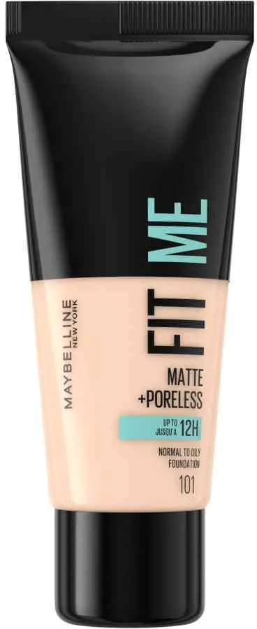 Maybelline NY Fit Me Matte and Poreless Makeup 101 1×30 ml, zmatňujúci make-up pre normálnu a mastnú pleť