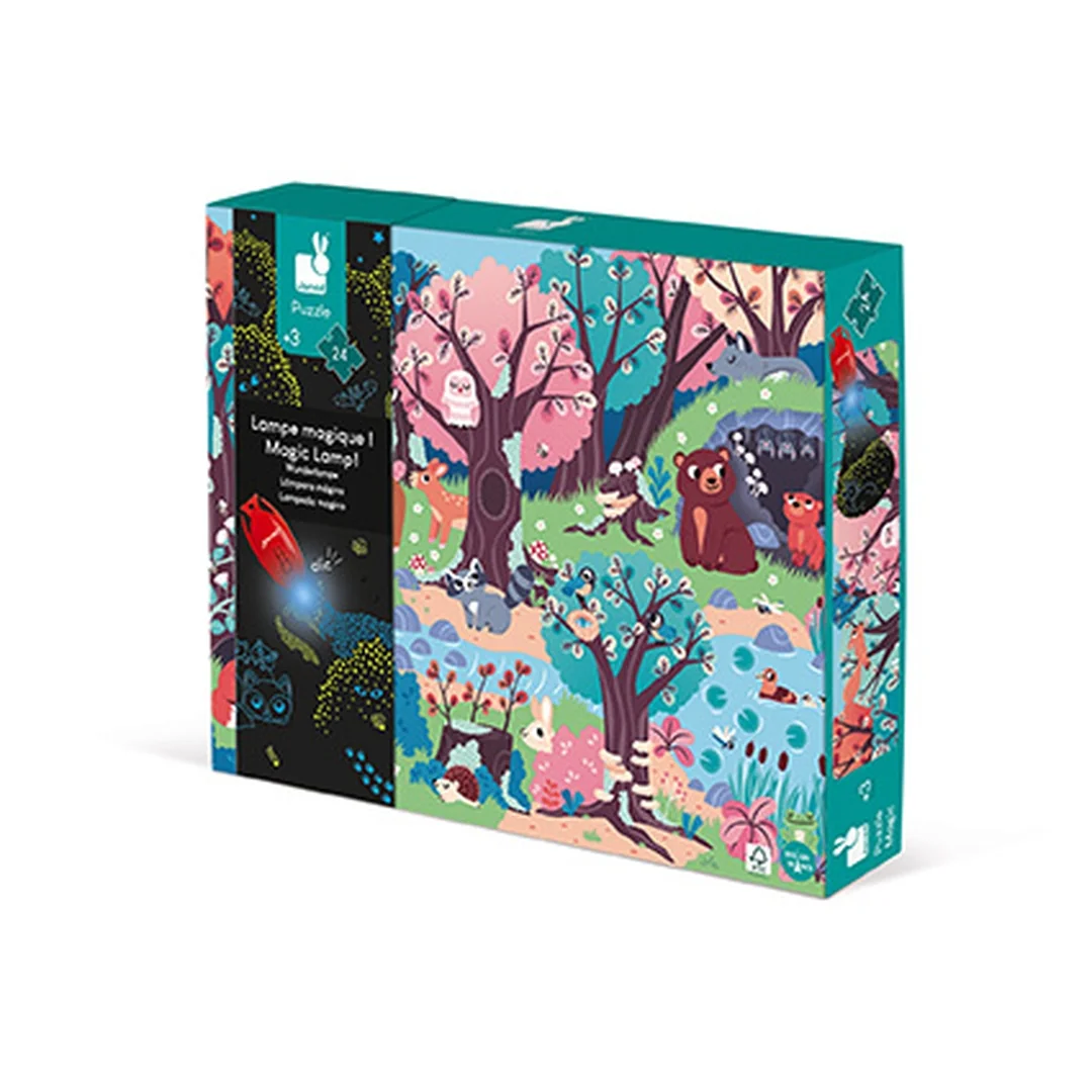 Janod Magické puzzle Les s baterkou 24 ks
