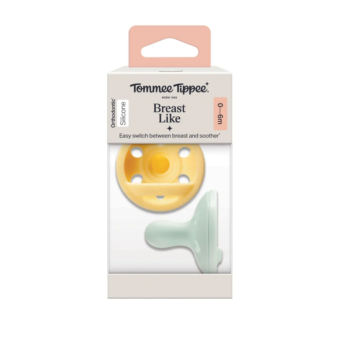 Tommee Tippee Silikónový Cumlík Breast-like 0-6m, 2 ks 2 ks