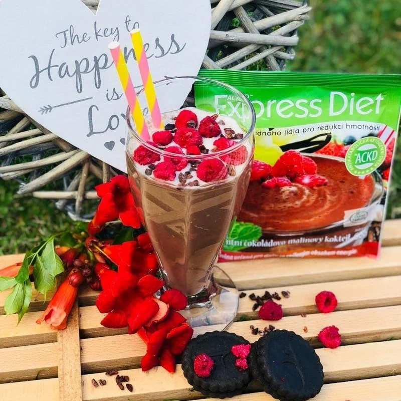 Proteínový čokoládovo-malinový koktail Express Diet, 60 g
