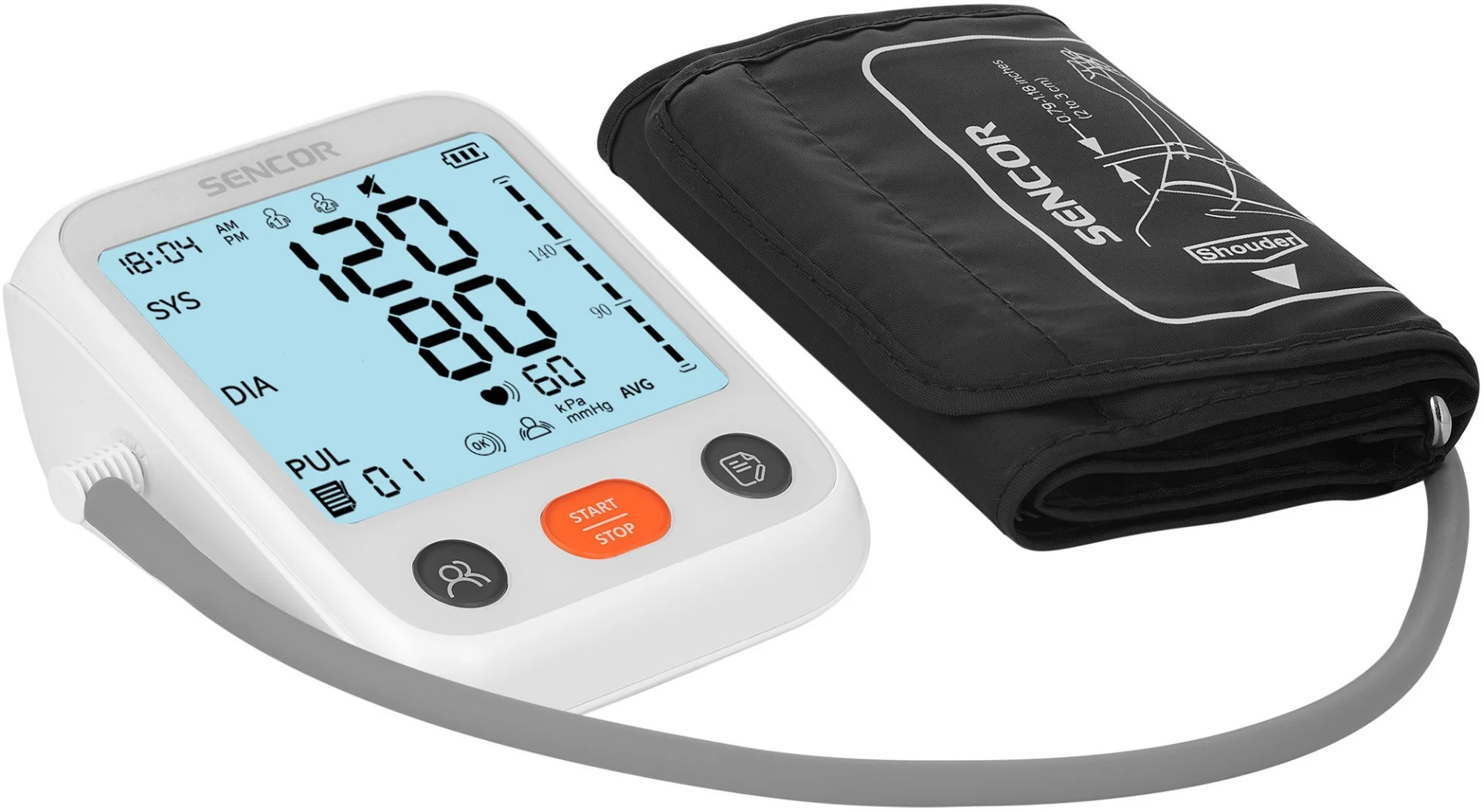 SENCOR SBP 1150WH digitálny tlakomer PP "Poškodený obal" 1×1 ks, tlakomer, produkt s poškodeným obalom