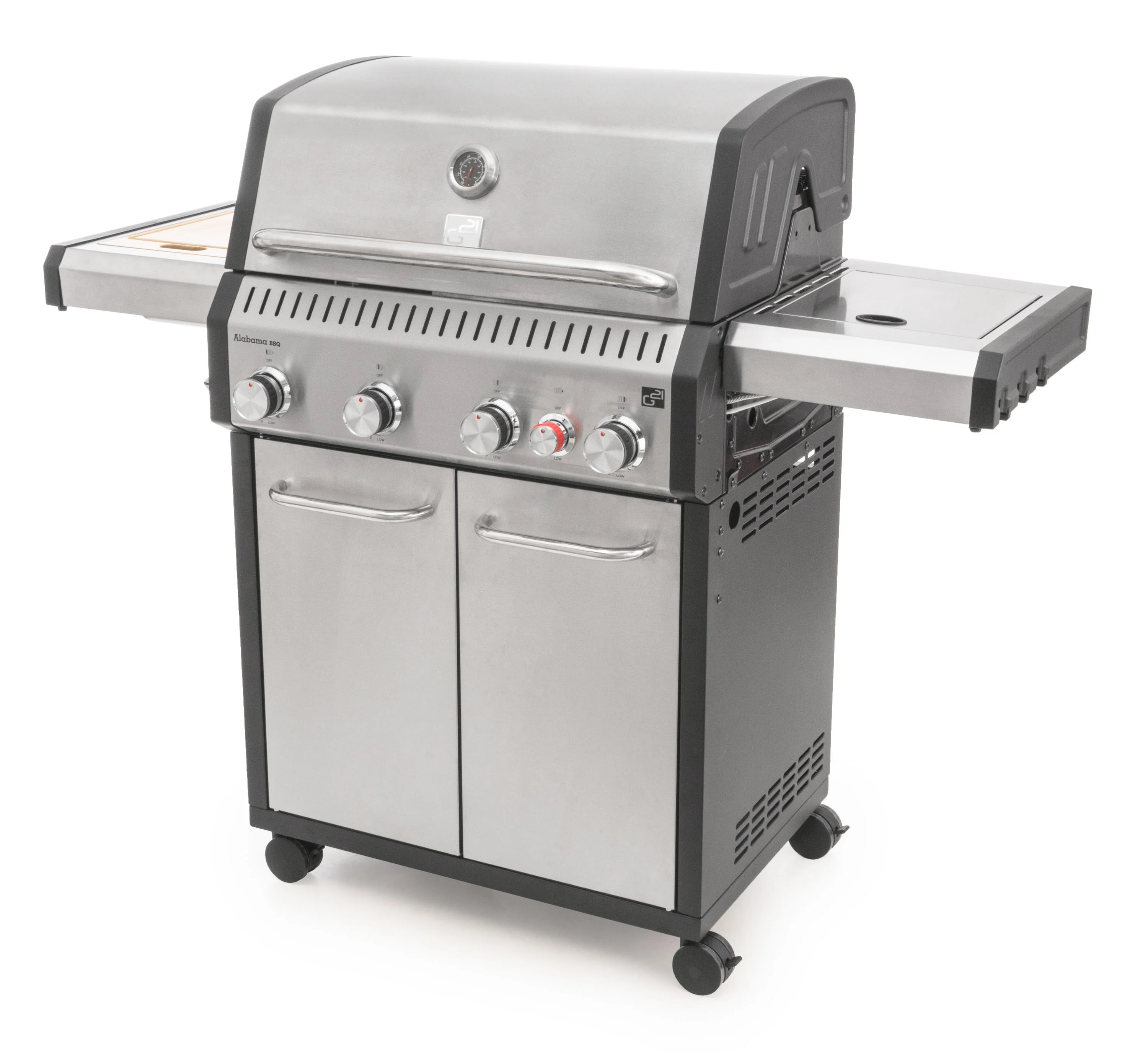 Plynový gril G21 Alabama Silver BBQ Premium Line Alabama Silver BBQ Premium Line, 5 horákov + zdarma redukčný ventil GAH-BBQ4ALAB-SV