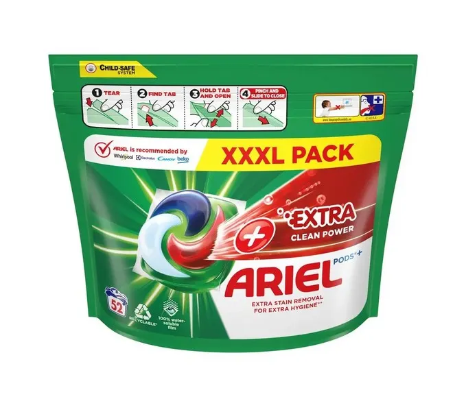 Ariel All-in-1 PODS Extra clean, Gélové Kapsuly Na Pranie, 52 Praní