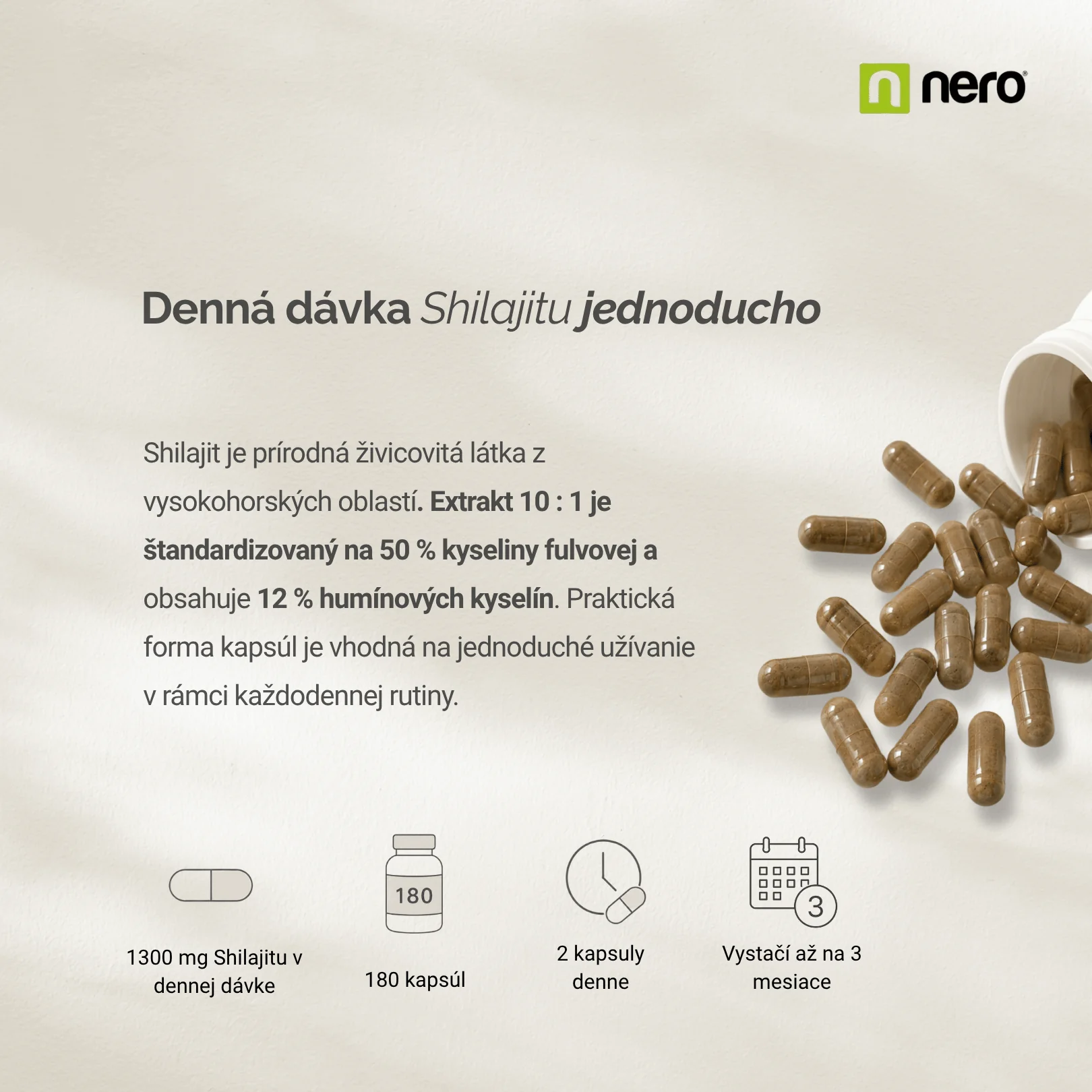 Shilajit Mumio 1300 mg 180 kapsúl