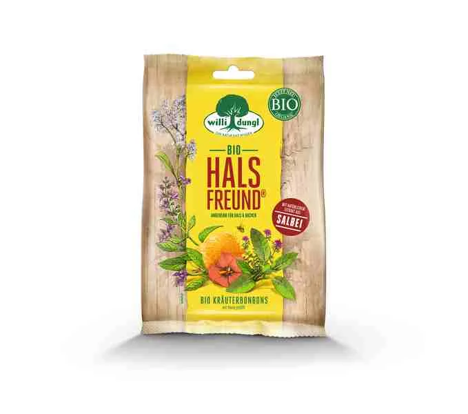 WILLI DUNGL Halsfreund BIO 1×65 g, bylinné cukríky