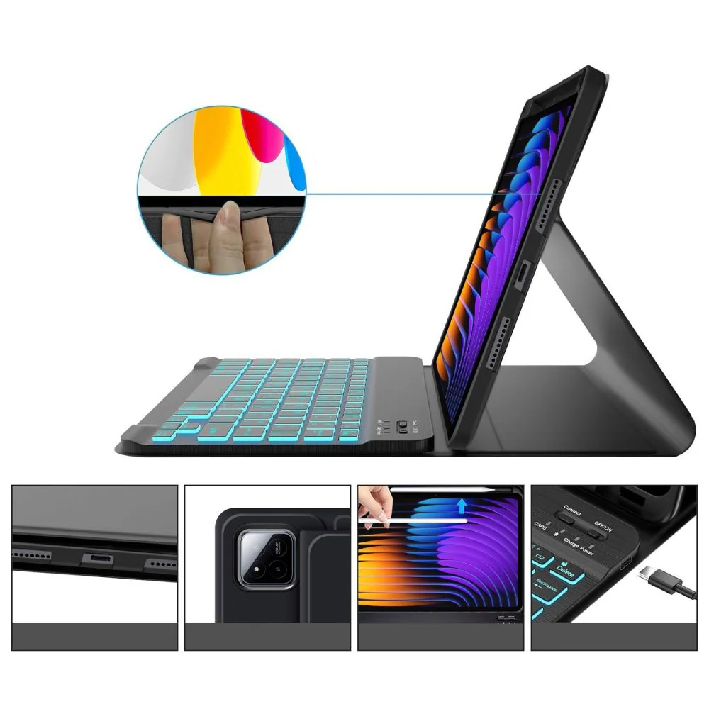 Tech-Protect SC Pen Keyboard puzdro s klávesnicou na Xiaomi Pad 7 / 7 Pro, čierne Pro, čierne