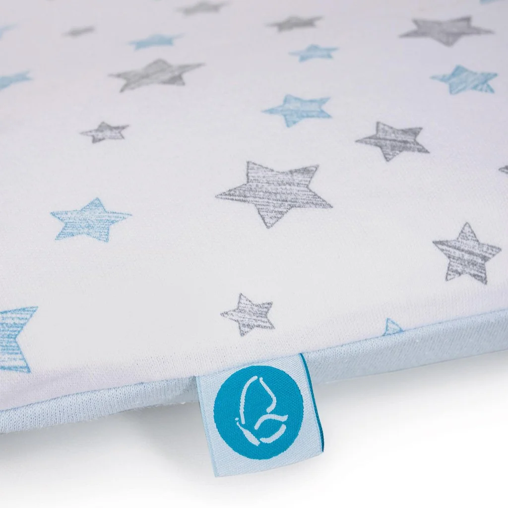 Poťah na mäkkú prebaľovaciu podložku (50x70) 2 ks Grey Stars+Blue Stars