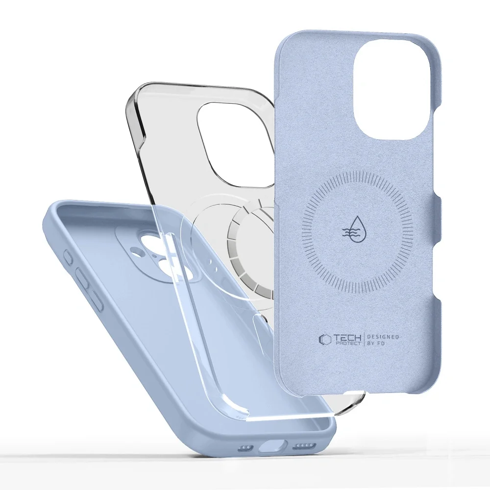 Tech-Protect Silicone MagSafe kryt na iPhone 17, svetlomodrý