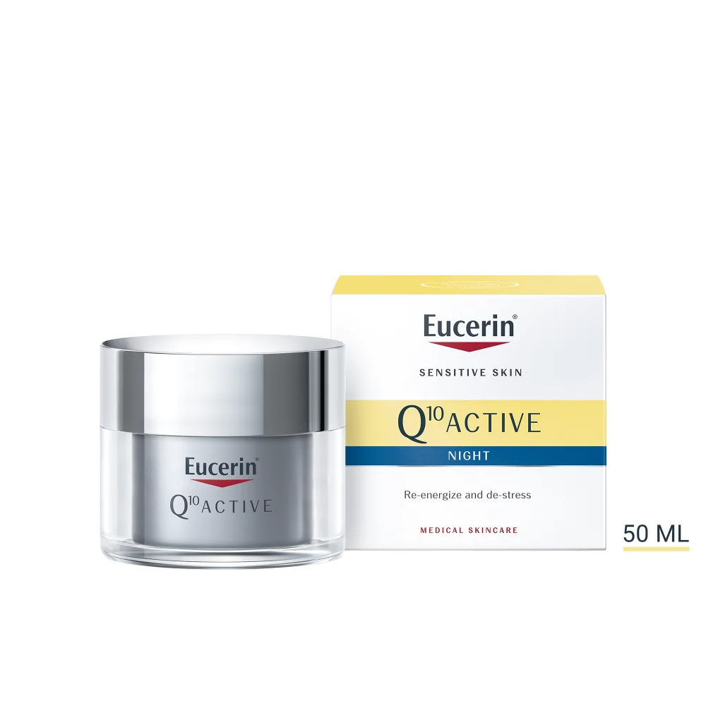 Eucerin Q10 ACTIVE nočný krém proti vráskam regeneračný na citlivú pokožku 1x50 ml