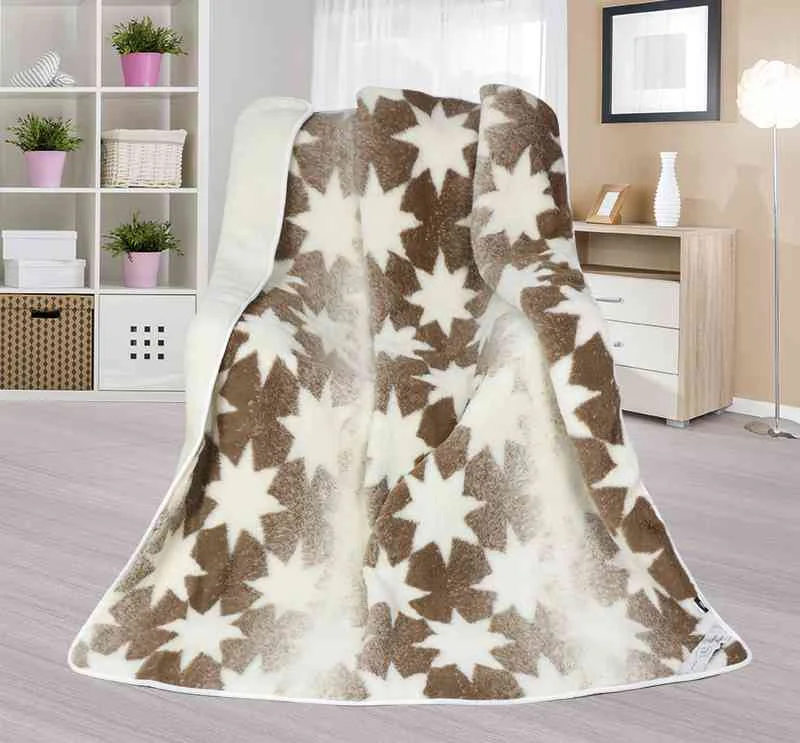 Deka DUO Vlna Europ. Merino 9120/571 155x200 hviezdička 1×1 ks, bavlnená deka
