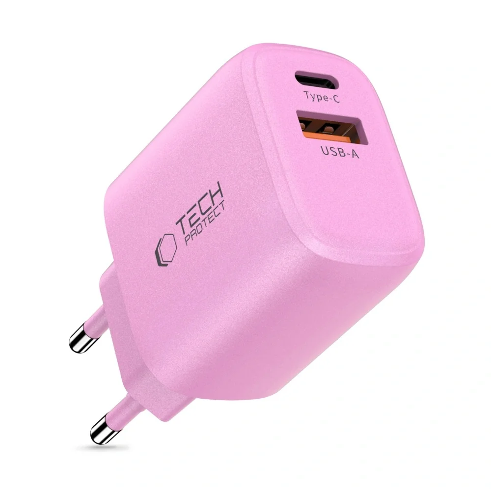 Tech-Protect NCA20 sieťová nabíjačka 20W PD QC, ružová