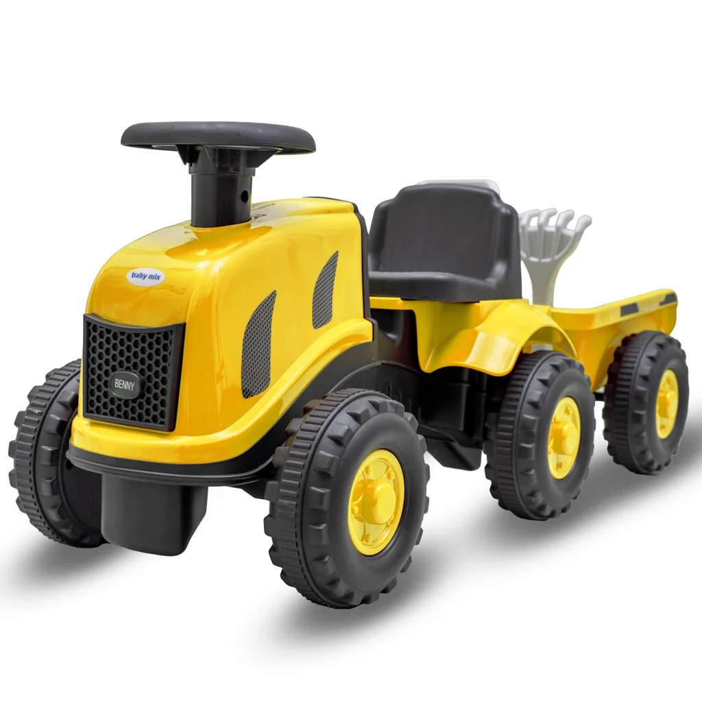Detské odrážadlo traktor s vlečkou a náradim Baby Mix Benny