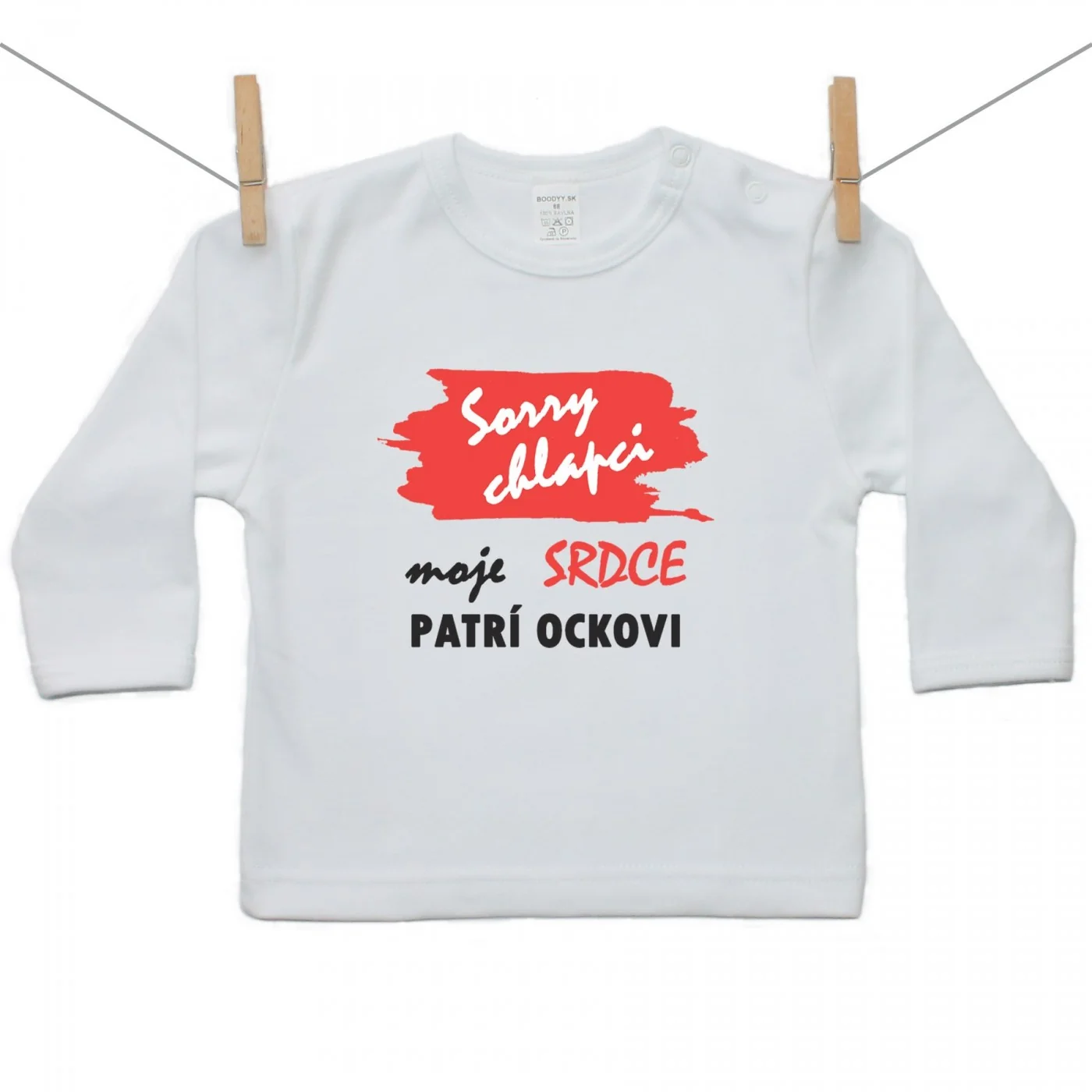 Boodyy Tričko s dlhým rukávom Sorry chlapci moje srdce patrí ockovi Veľkosť: 74