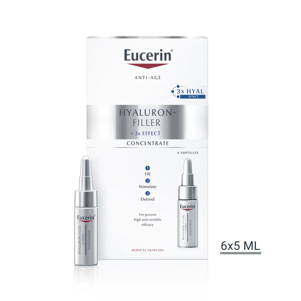 Eucerin HYALURON-FILLER + 3x EFFECT Sérum 1×30 ml, (6x5 ml), pre ženy od 35 rokov