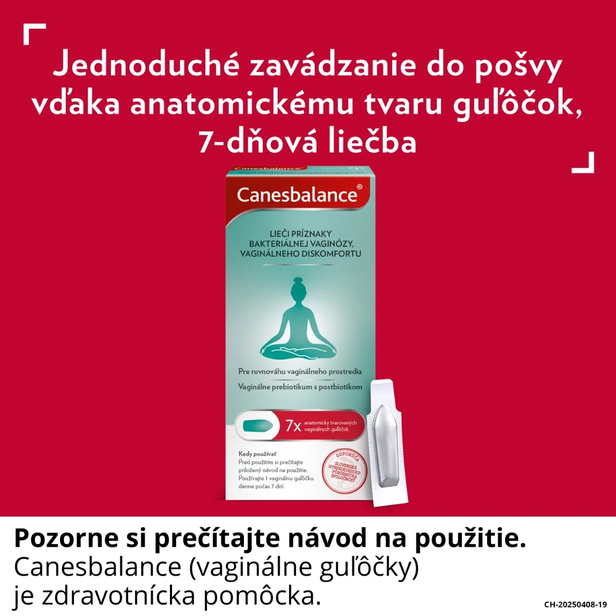 Canesbalance (vaginálne guľôčky) 1×7 ks, vaginálne guľôčky určené na liečbu príznakov bakteriálnej vaginózy