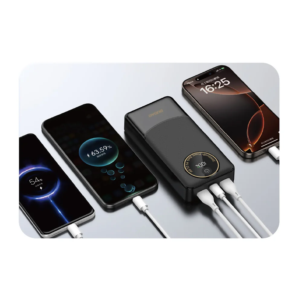 Dudao K12Pro Power Bank 20000mAh USB / USB-C 22.5W, čierny 