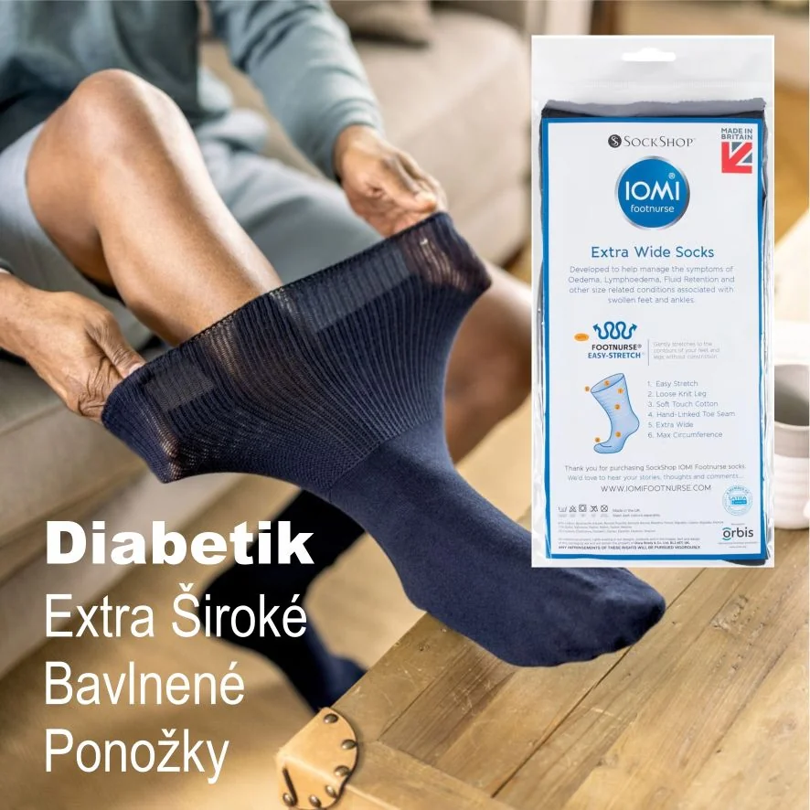 IOMI extra široké ponožky 43-45 pre opuchnuté nohy Béžové