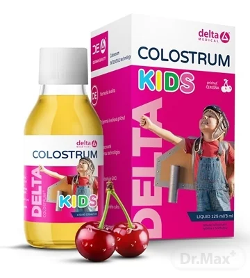 DELTA COLOSTRUM KIDS Čerešňa tekuté 125ml 1×125 ml, výživový doplnok